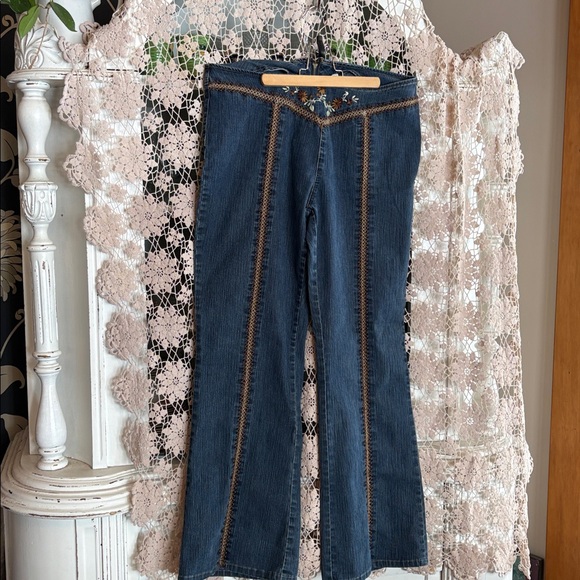 Vintage Pants - #51 Very Cool Vintage Embroidered Jeans